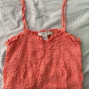 Pink forever 21 ribbed cropped tank top